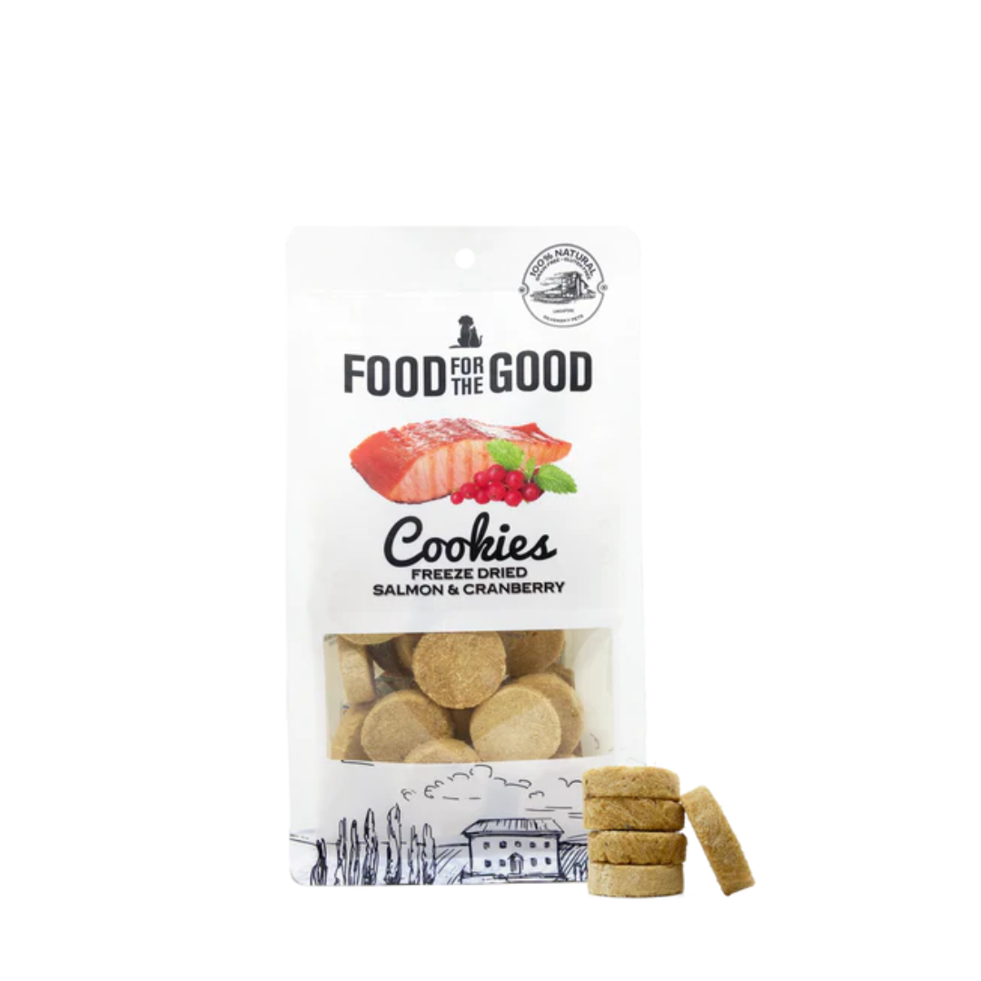 Food For The Good Freeze Dried Cat & Dog Treats - Salmon & Cranberry Cookies 70g