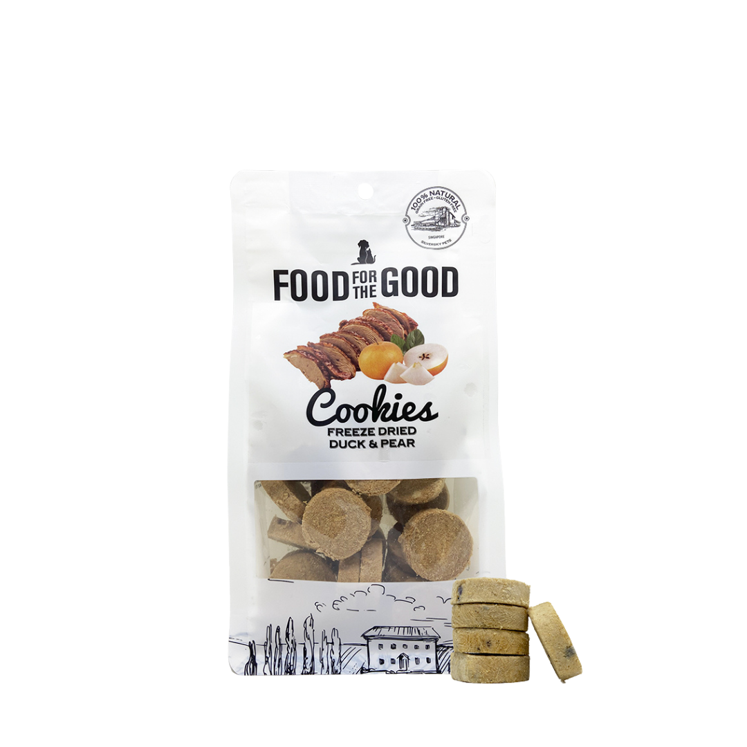 Food For The Good Freeze Dried Cat & Dog Treats - Duck & Pear Cookies 70g