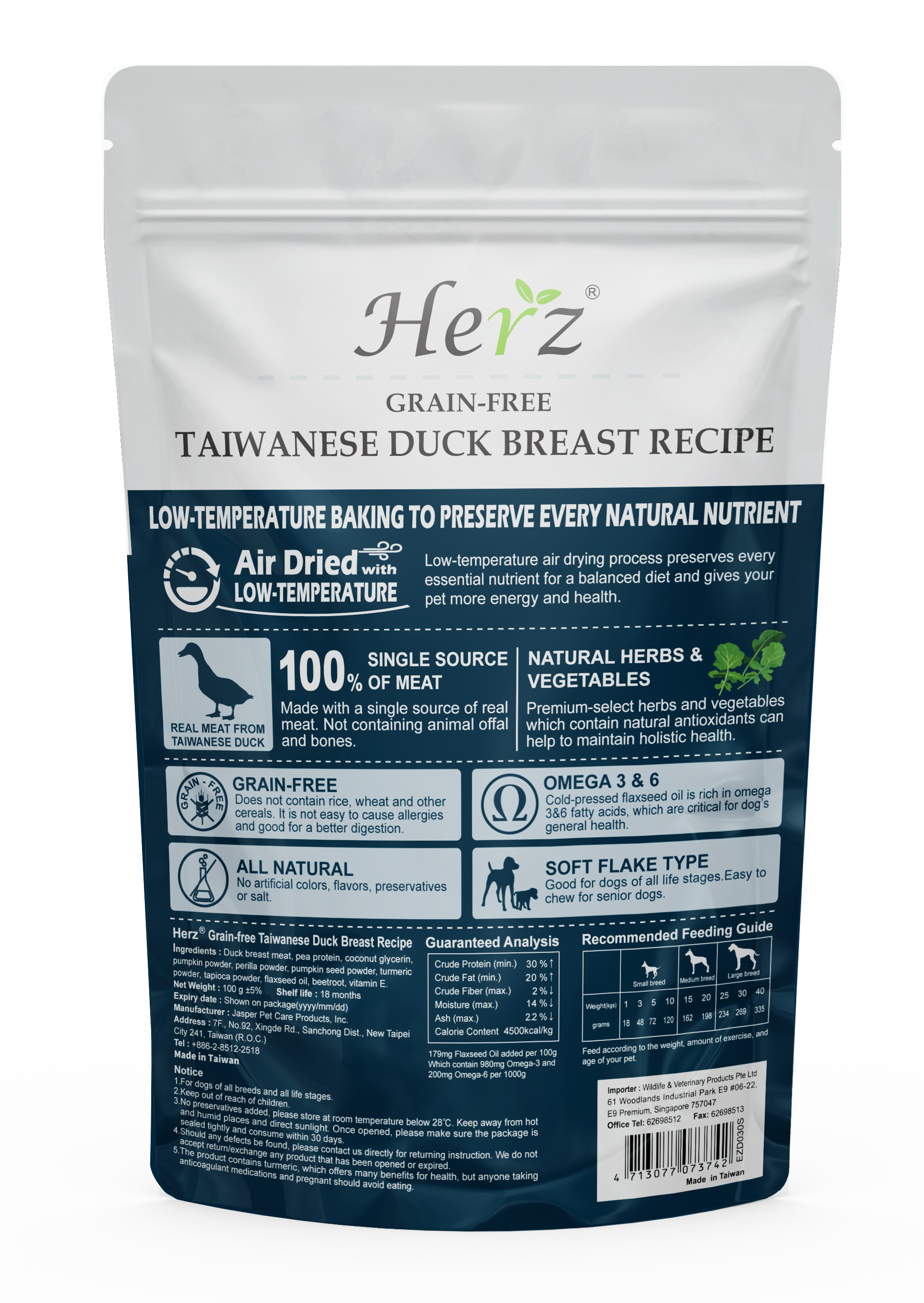 Herz Grain Free Taiwanese Duck Breast Recipe (100g)