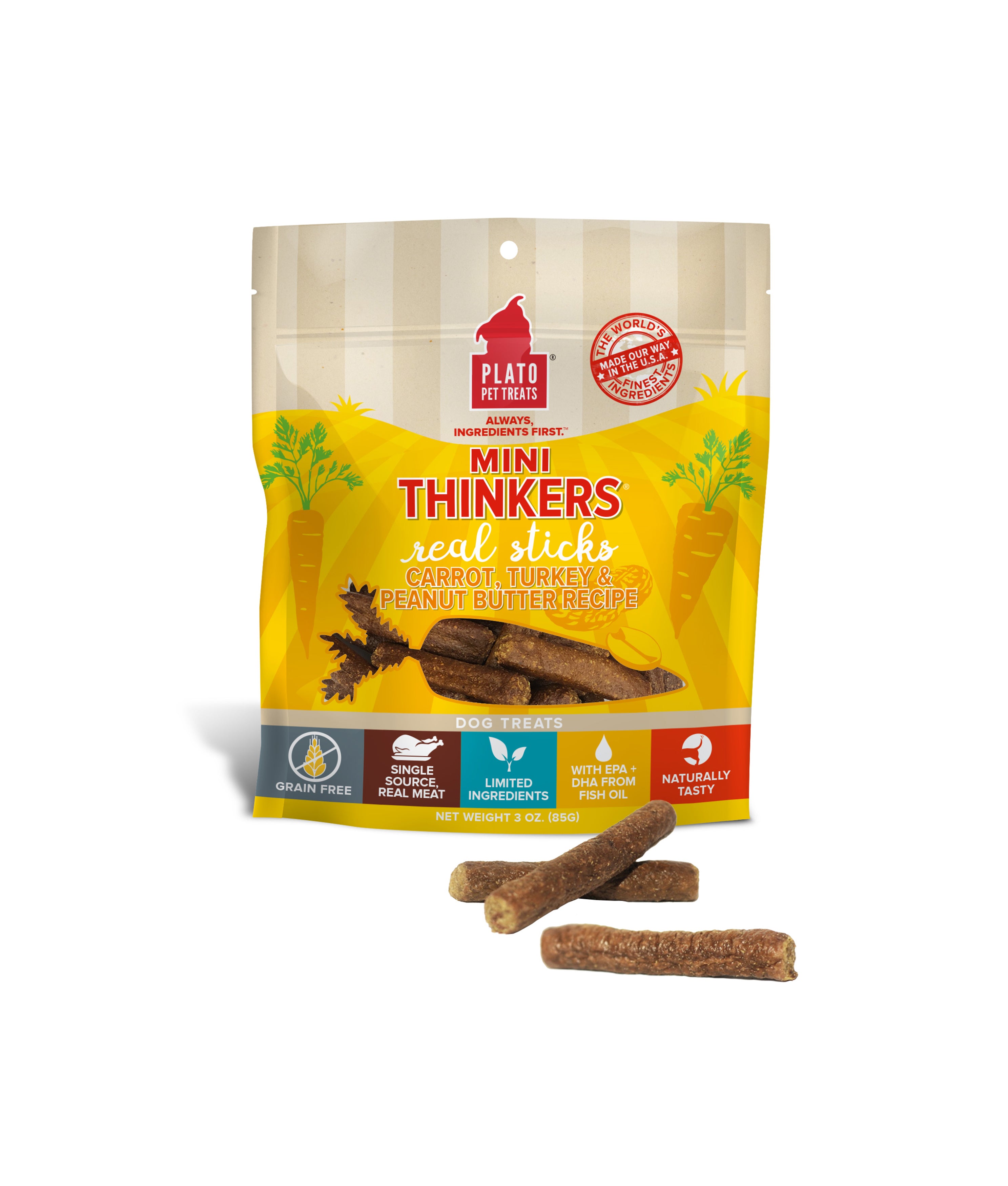 Plato Mini Thinkers Grain Free Carrot, Turkey, Peanut Butter Recipe (85g)
