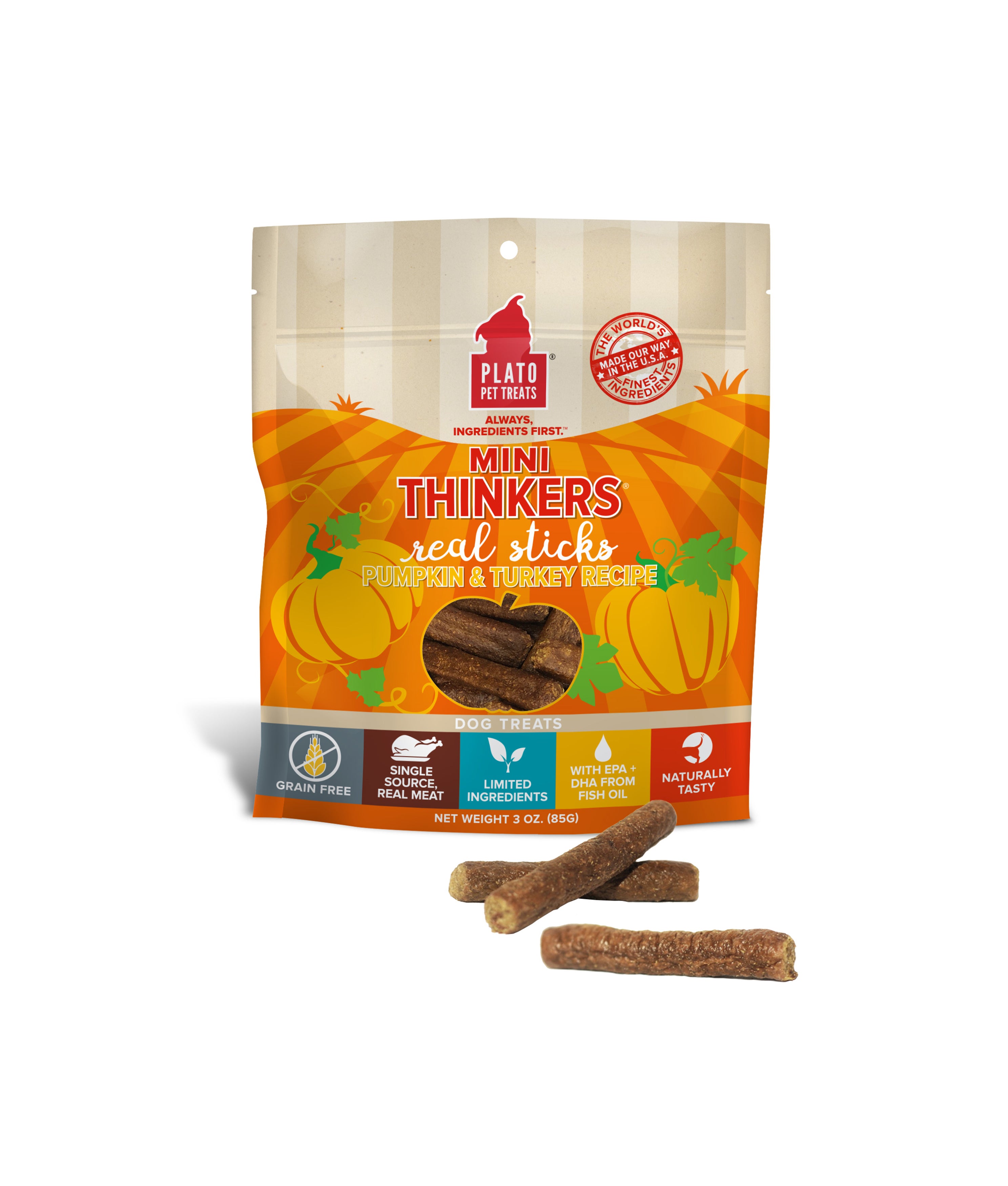 Plato Mini Thinkers Grain Free Pumpkin Turkey Recipe (85g)