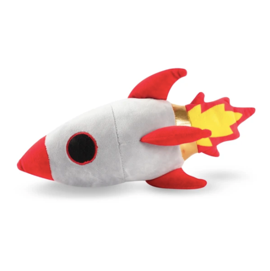 Fringe Studio Space Mission Rocket Ship Dog Squeaky Plush Toy