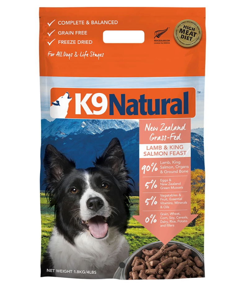 K9 Natural® Freeze-Dried Lamb & King Salmon Feast Dog Food (1.8kg)