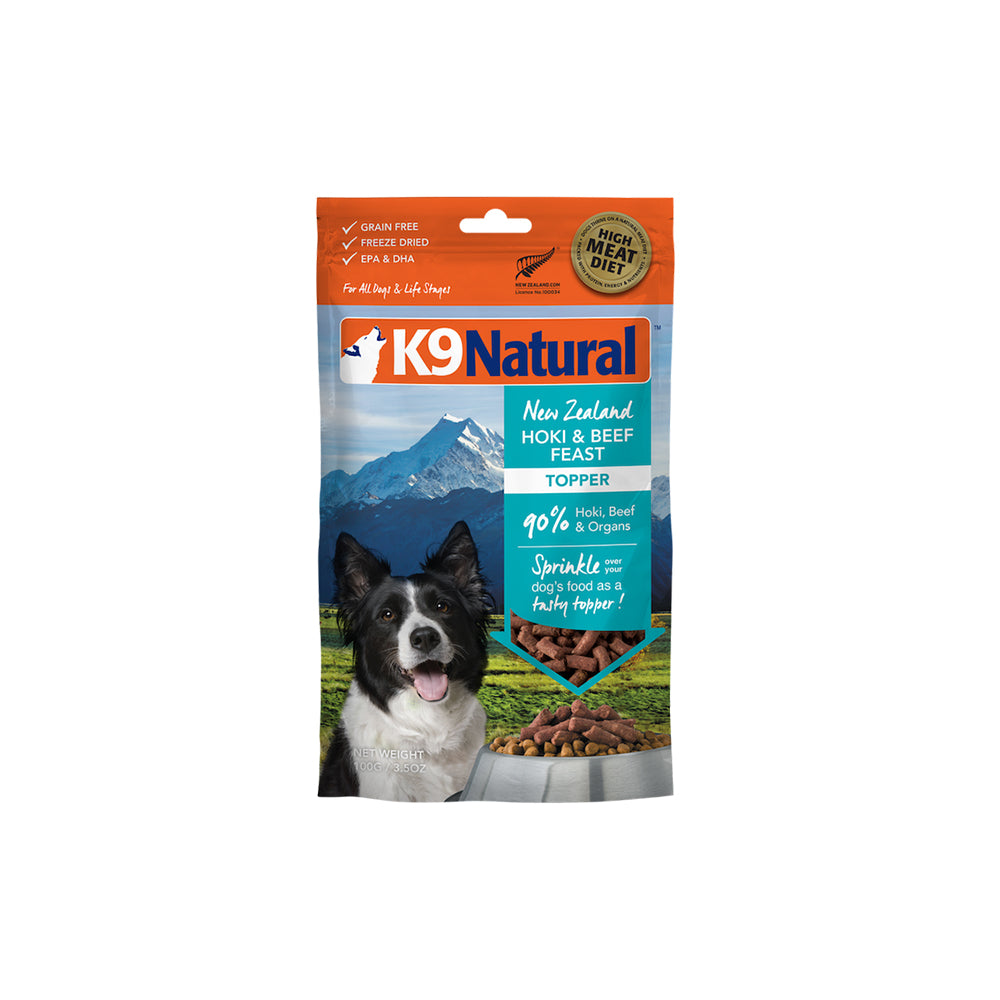 K9 Natural Freeze Dried Hoki & Beef Feast Topper (100g)
