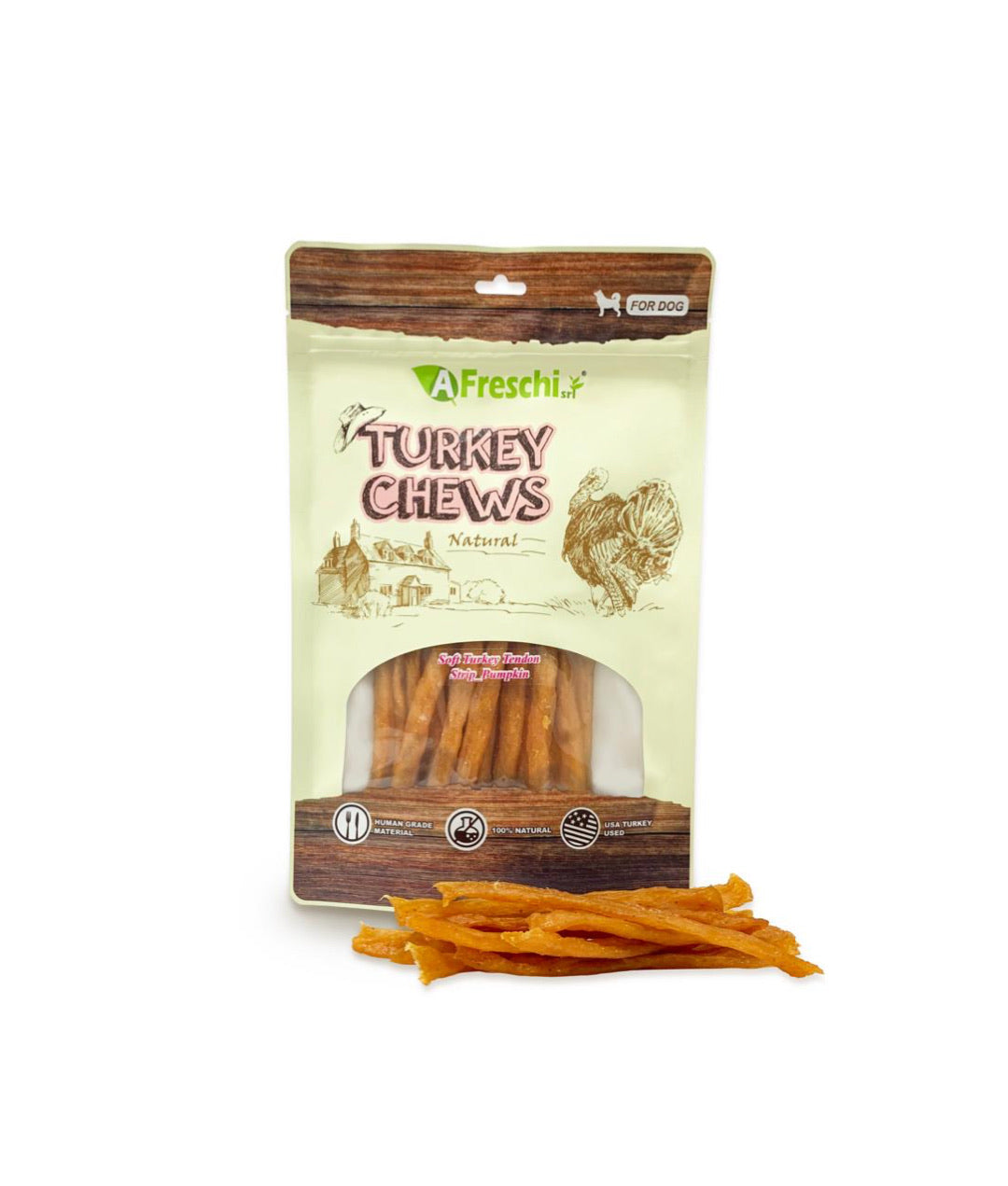 AFreschi Soft Turkey Tendon Strip - Pumpkin (120g)