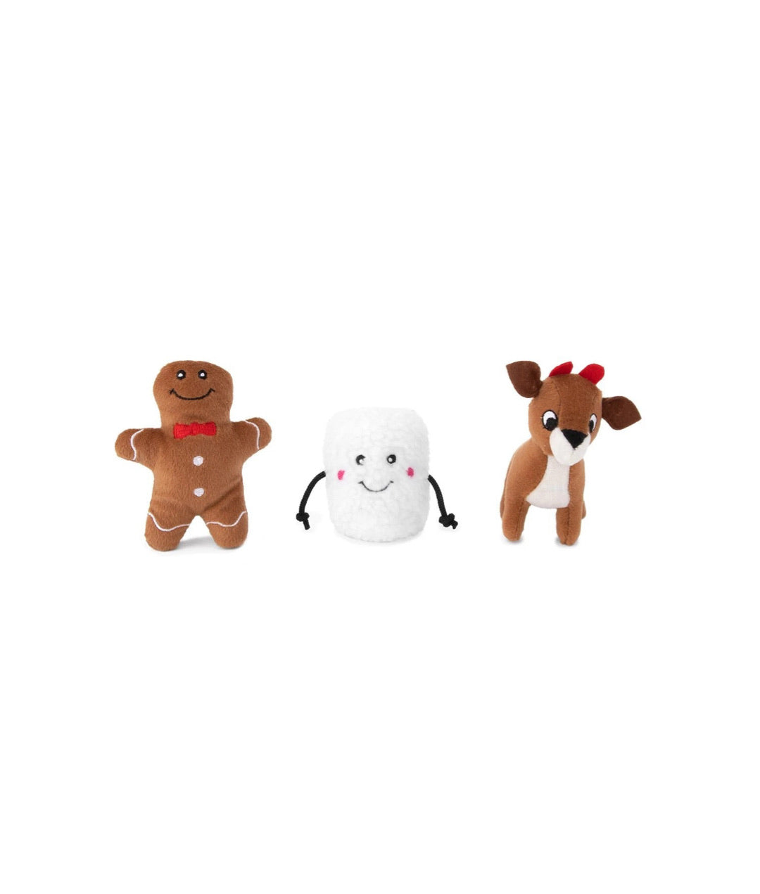 Zippypaws Holiday Miniz - Santa’s Friend 3-pack