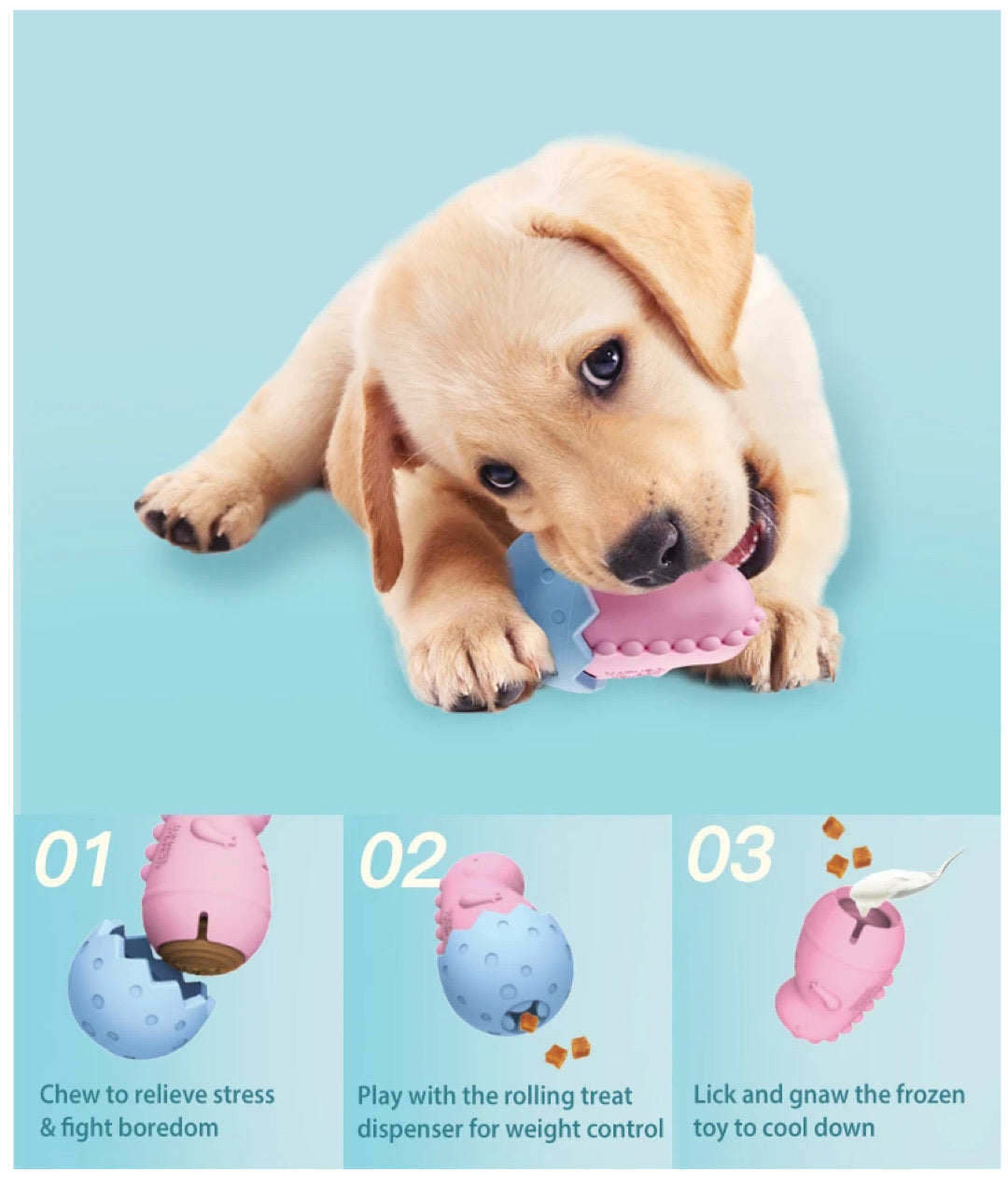 Natura Nourish Treatricks 2-in-1 Chicken Dental Chew Dog Toy (T-Rex Egg)