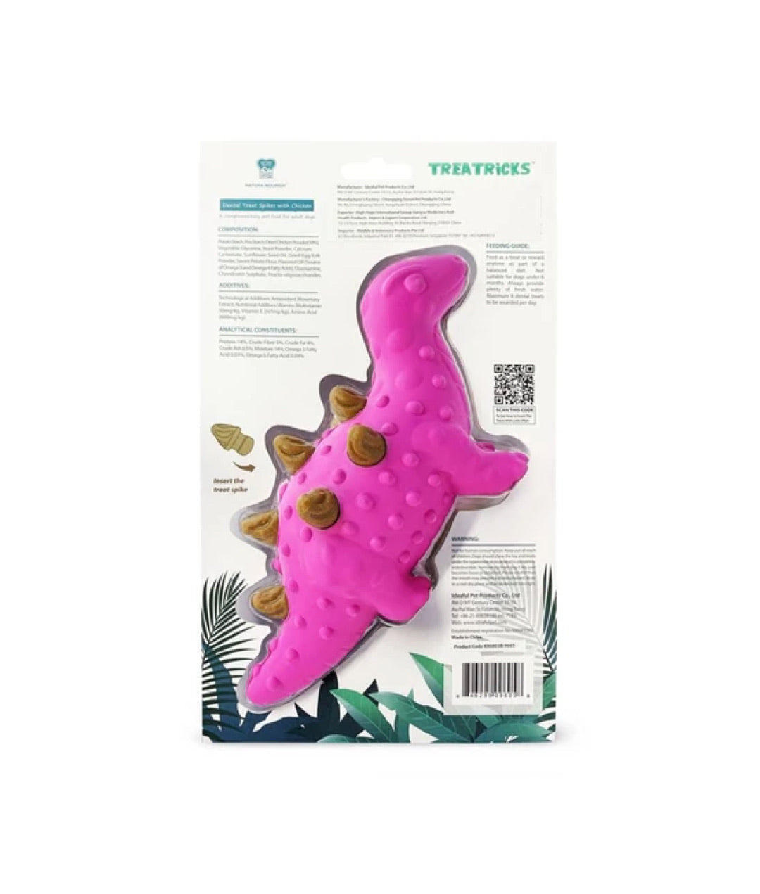 Natura Nourish Treatricks 2-in-1 Chicken Dental Chew Dog Toy (Stego)