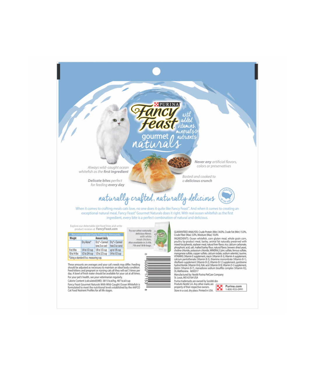 Fancy Feast Gourmet Naturals with Wild-Caught Ocean Whitefish (454g)