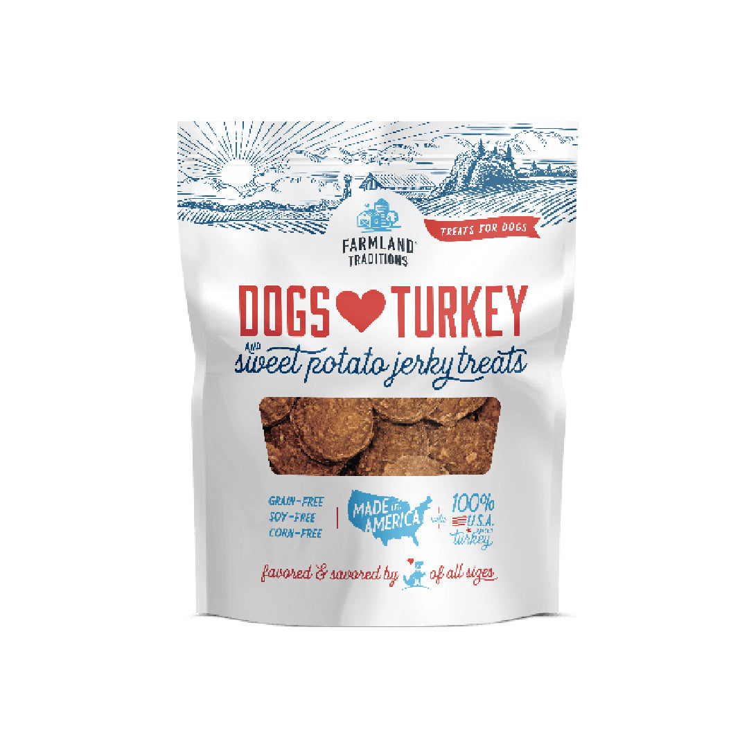 Farmland Traditions Dogs Love Turkey & Sweet Potato Grain-Free Jerky Dog Treats (6oz)