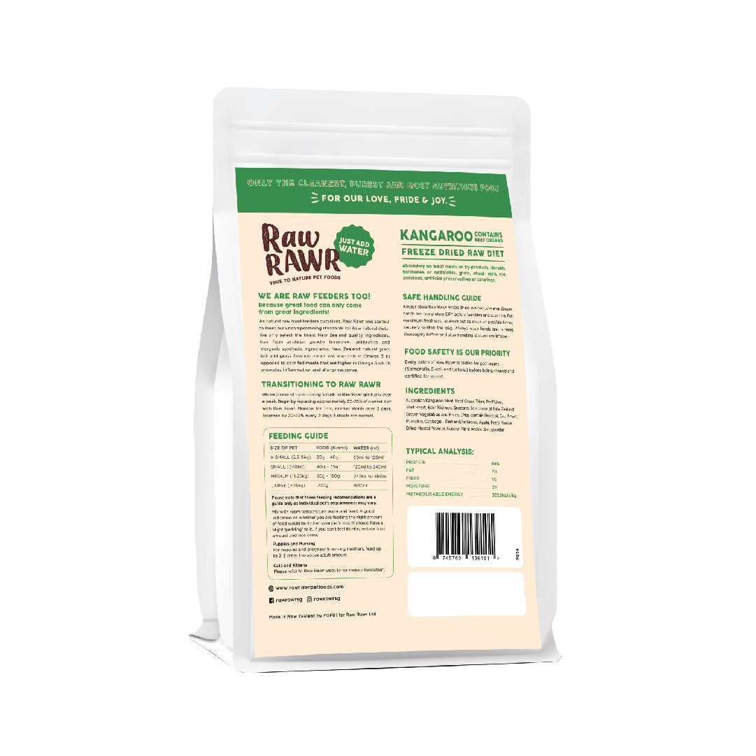 Raw Rawr Balanced Diet Kangaroo & Beef Freeze-Dried Raw Cat & Dog Food