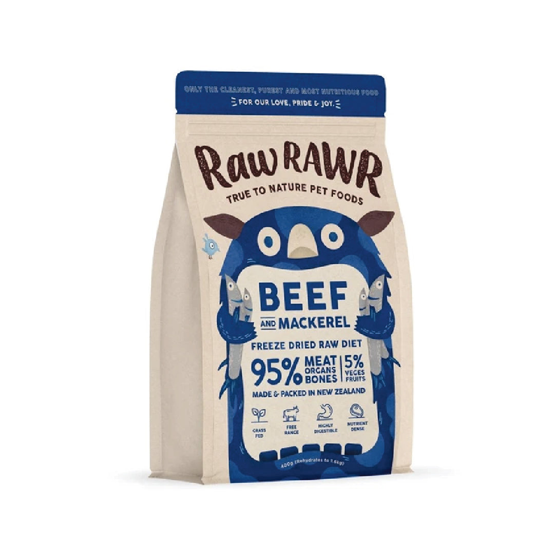 Raw Rawr Balanced Diet Beef & Mackerel Freeze-Dried Raw Cat & Dog Food