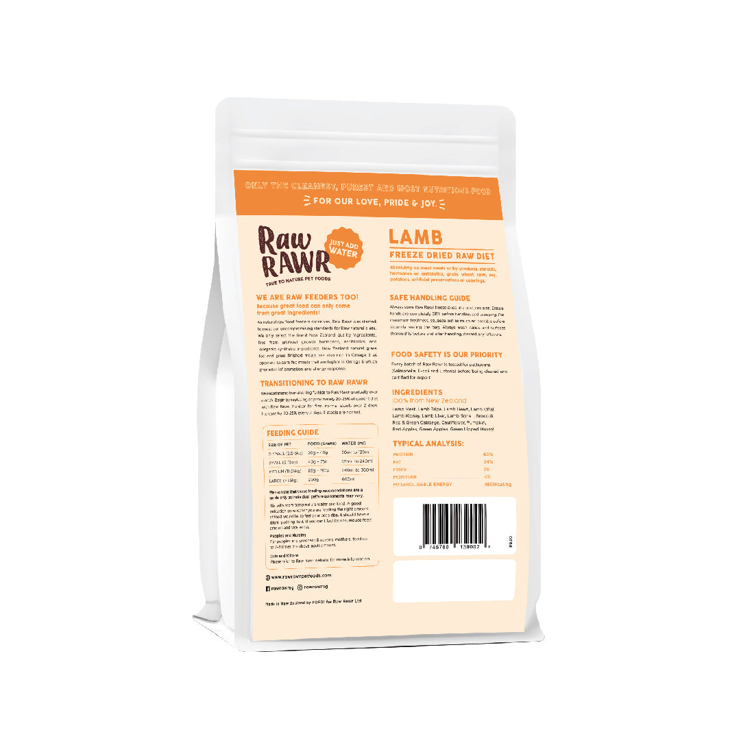 Raw Rawr Balanced Diet Lamb Freeze-Dried Raw Cat & Dog Food