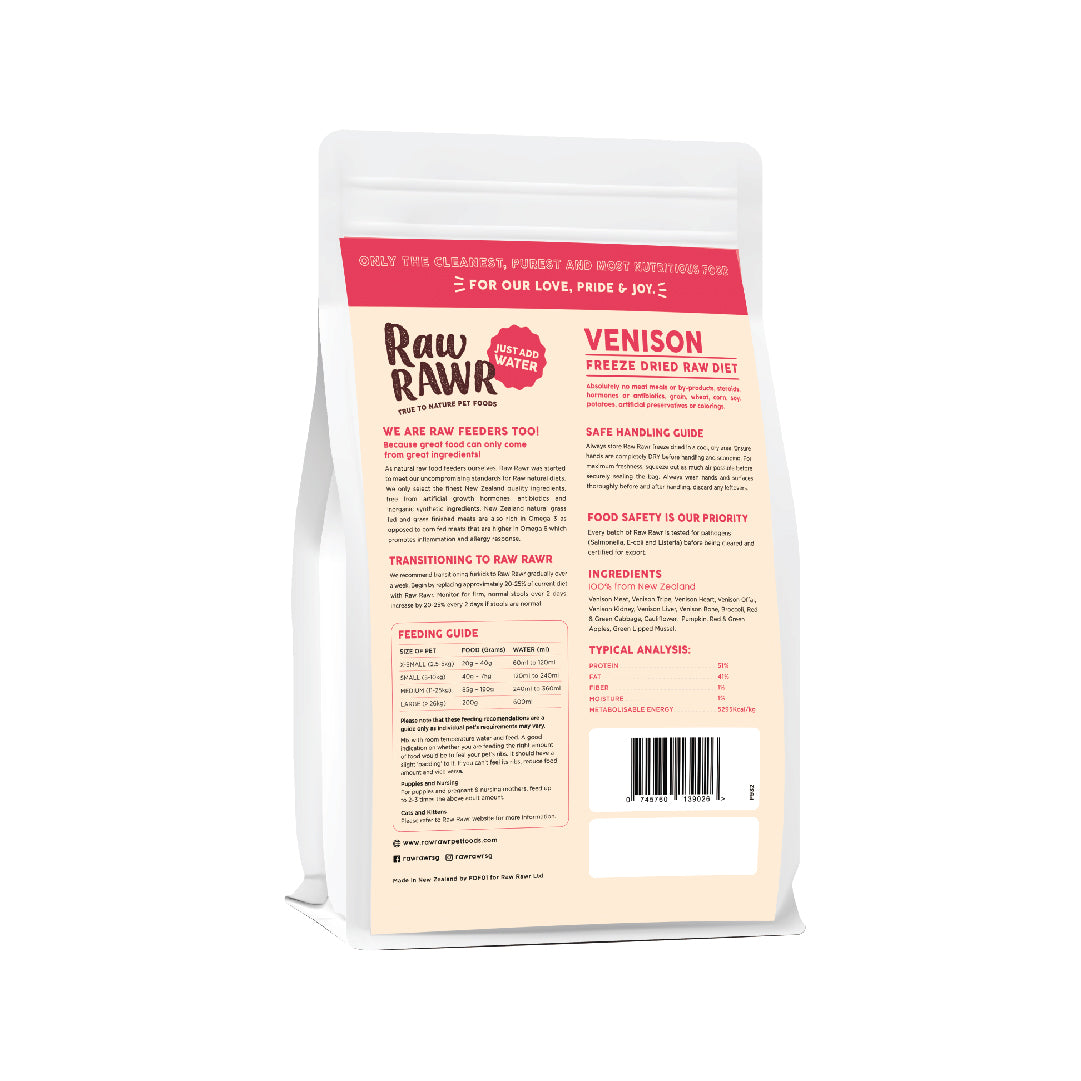 Raw Rawr Balanced Diet Venison Freeze-Dried Raw Cat & Dog Food