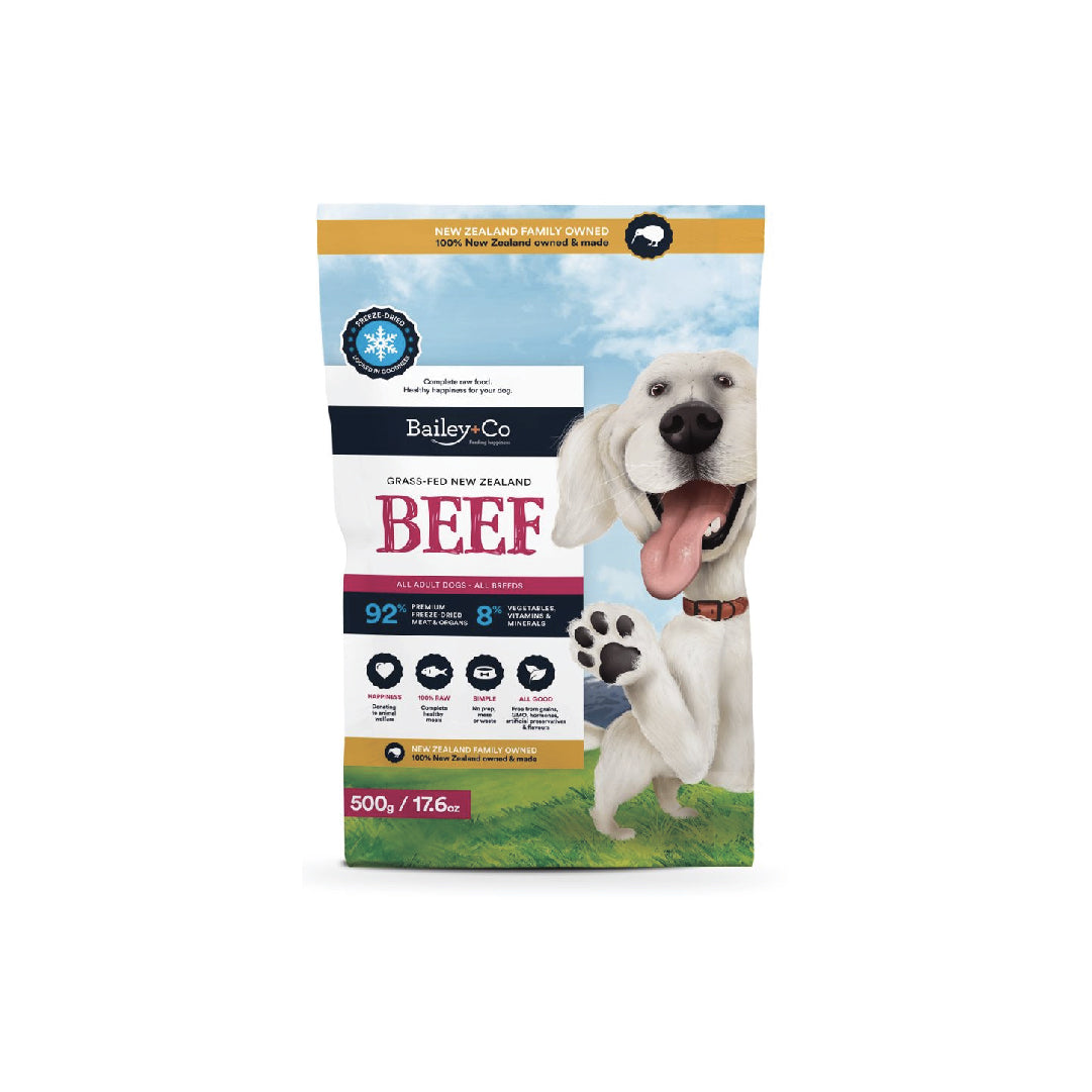 [2 FOR $100] Bailey & Co New Zealand Grass-Fed Beef Dog Food (500g)