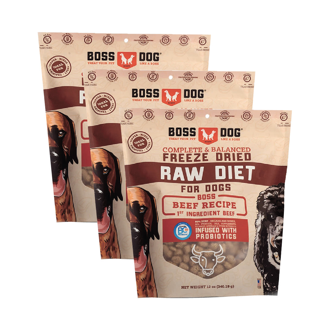 [14% OFF] Boss Dog Freeze-Dried Beef Recipe Dog Food Bundle