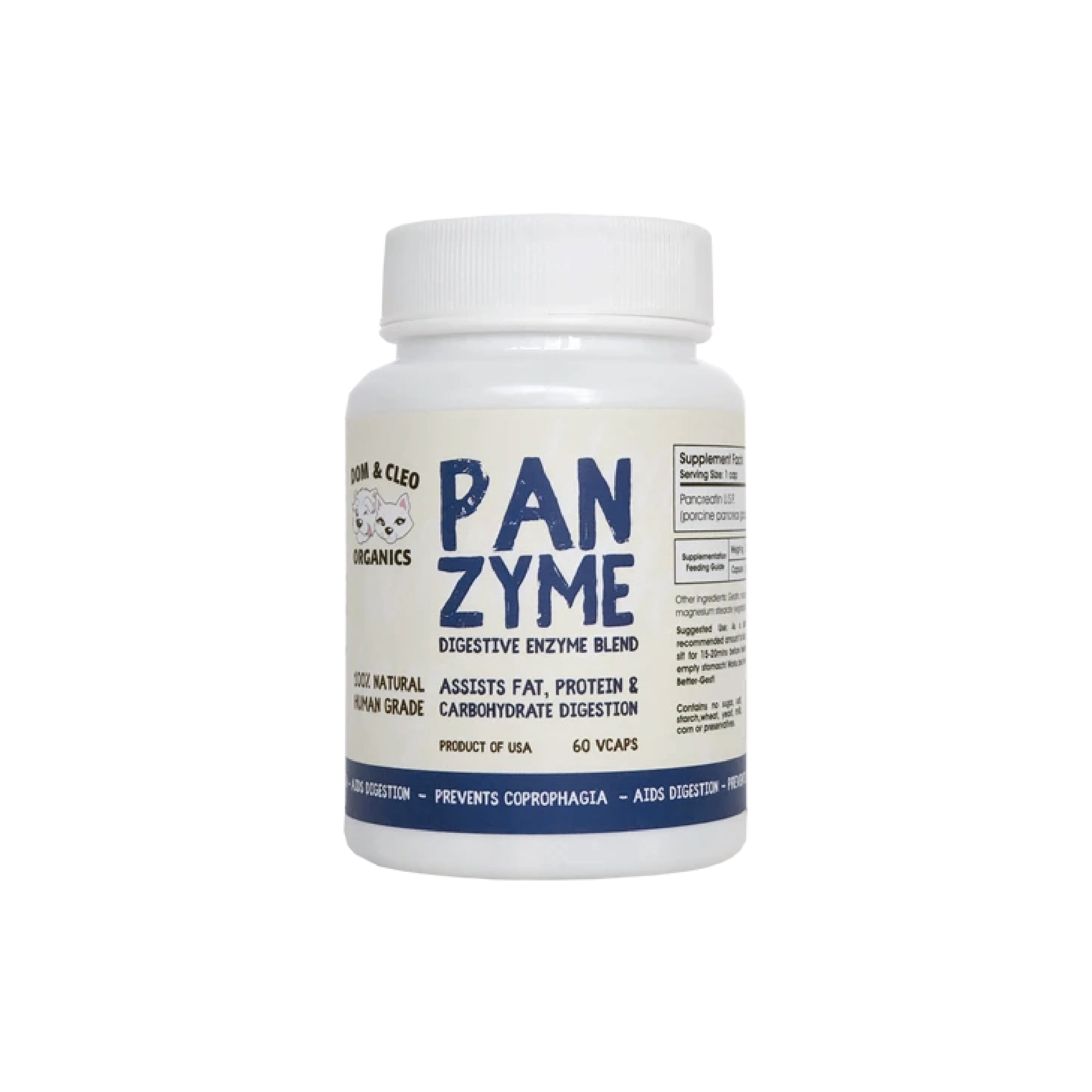 Dom & Cleo Organics Panzymes Pet Supplements (60caps)