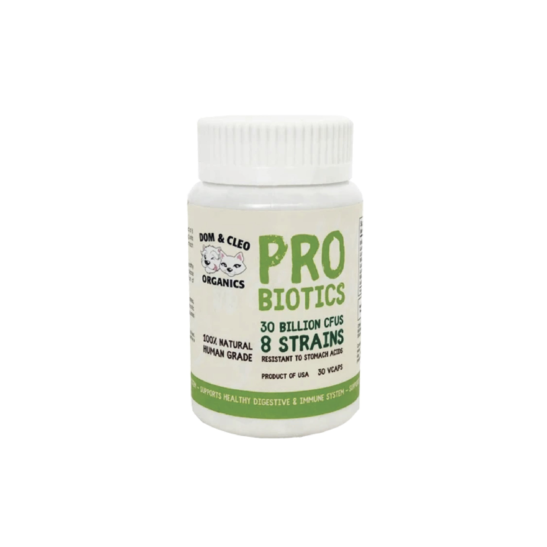 Dom & Cleo Organics Probiotics Pet Supplement (30caps)