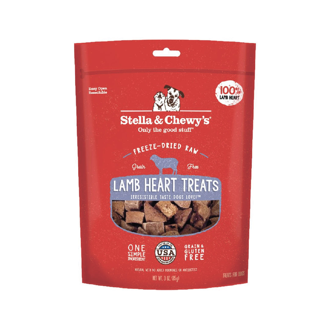 Stella & Chewy’s Lamb Heart Single Ingredient Freeze-Dried Dog Treats (2.75 & 3oz)