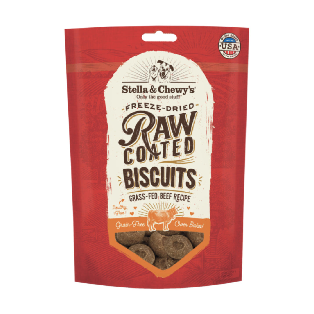 Stella & Chewy’s Raw Coated Biscuits Beef Dog Treats (9oz)