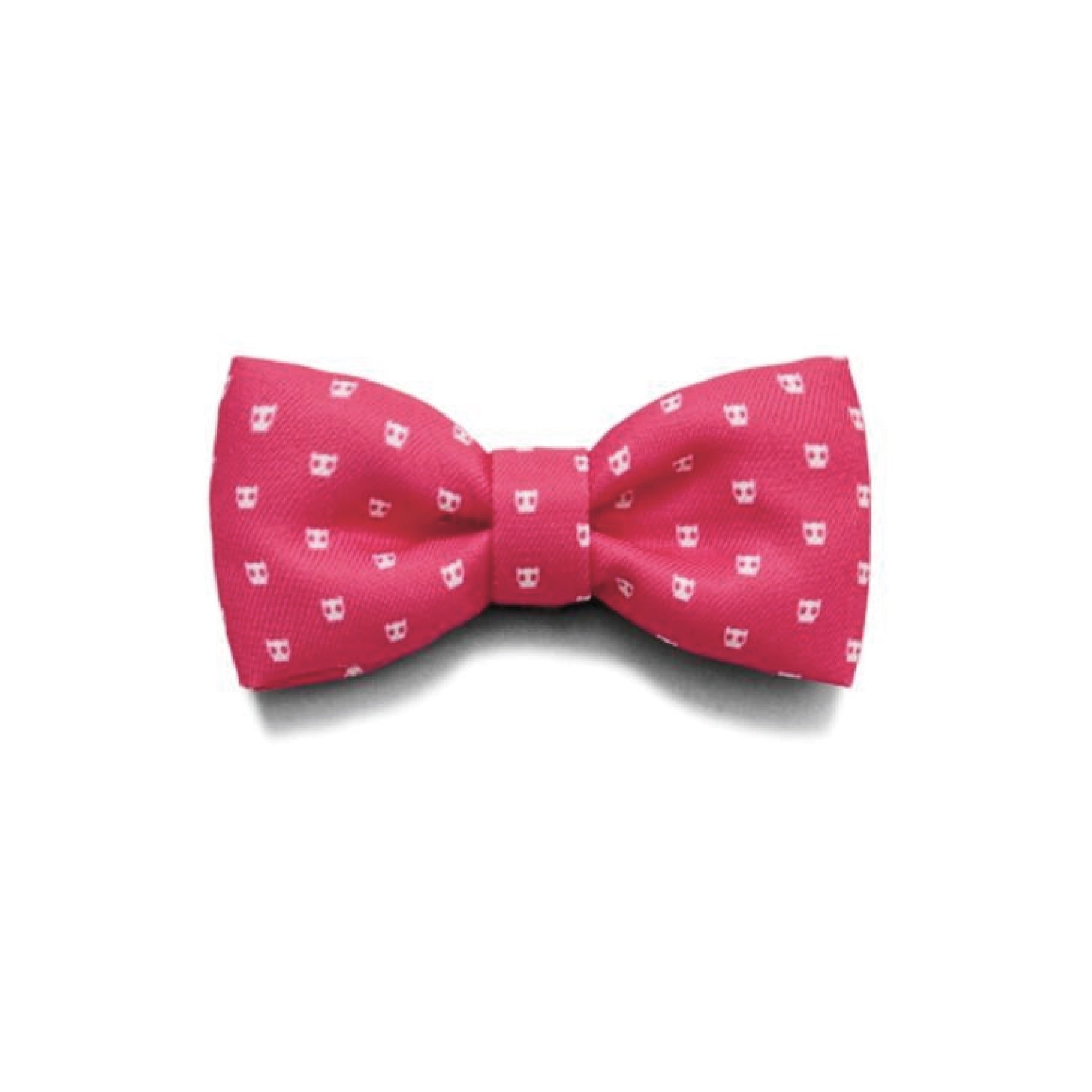 Zee.Dog Pink Skull Bow Tie