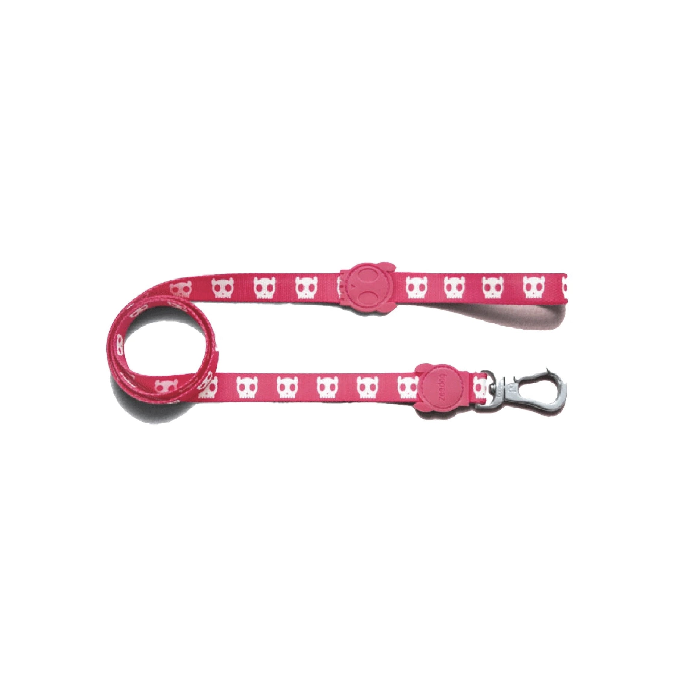 Zee.Dog Pink Skull Dog Leash