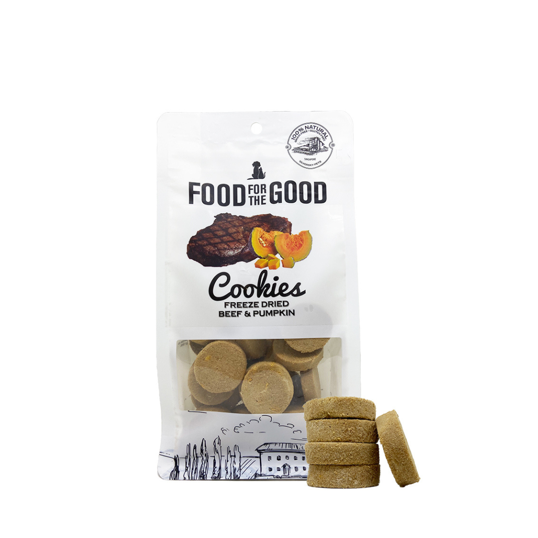 Food For The Good Freeze Dried Cat & Dog Treats - Beef & Pumpkin Cookies 70g