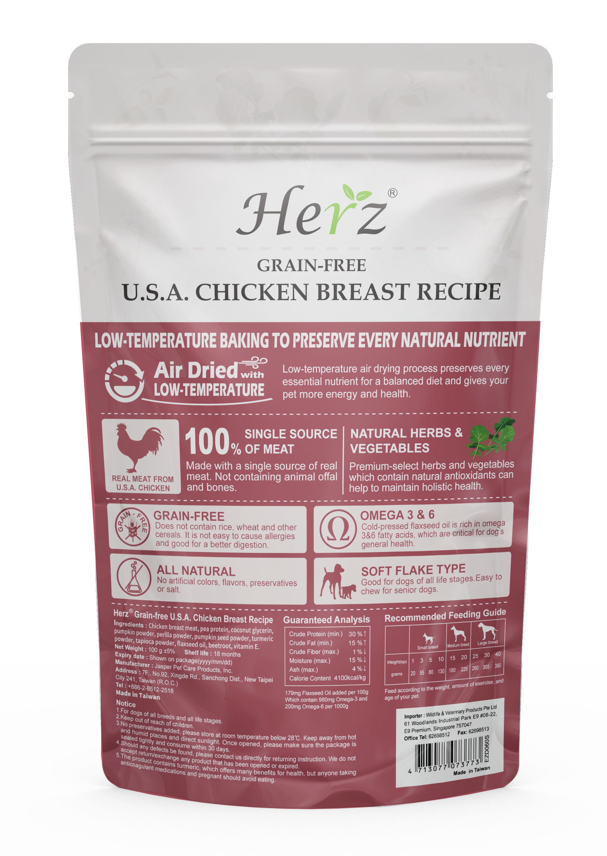Herz Grain Free U.S.A Chicken Breast Recipe (100g)