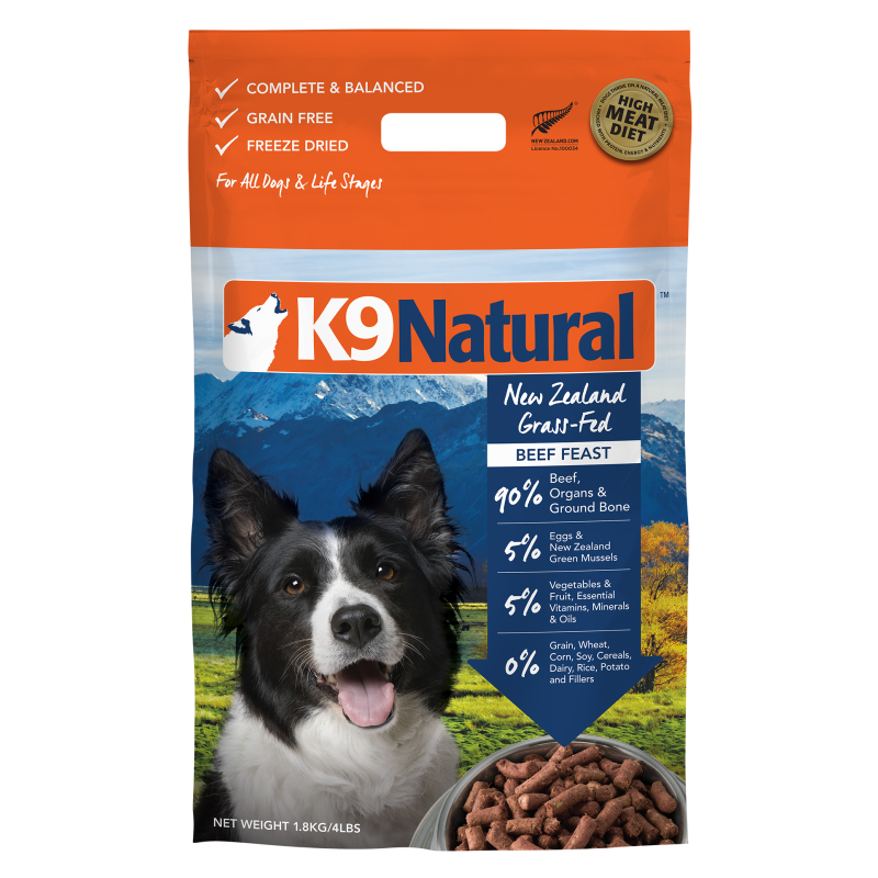K9 Natural® Freeze-Dried Beef Feast Dog Food (1.8kg)