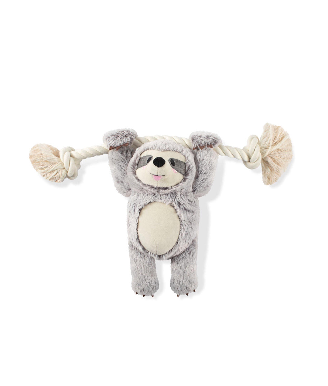 Fringe Studio Toy Box Girlie Sloth On A Rope Squeaky Plush Toy