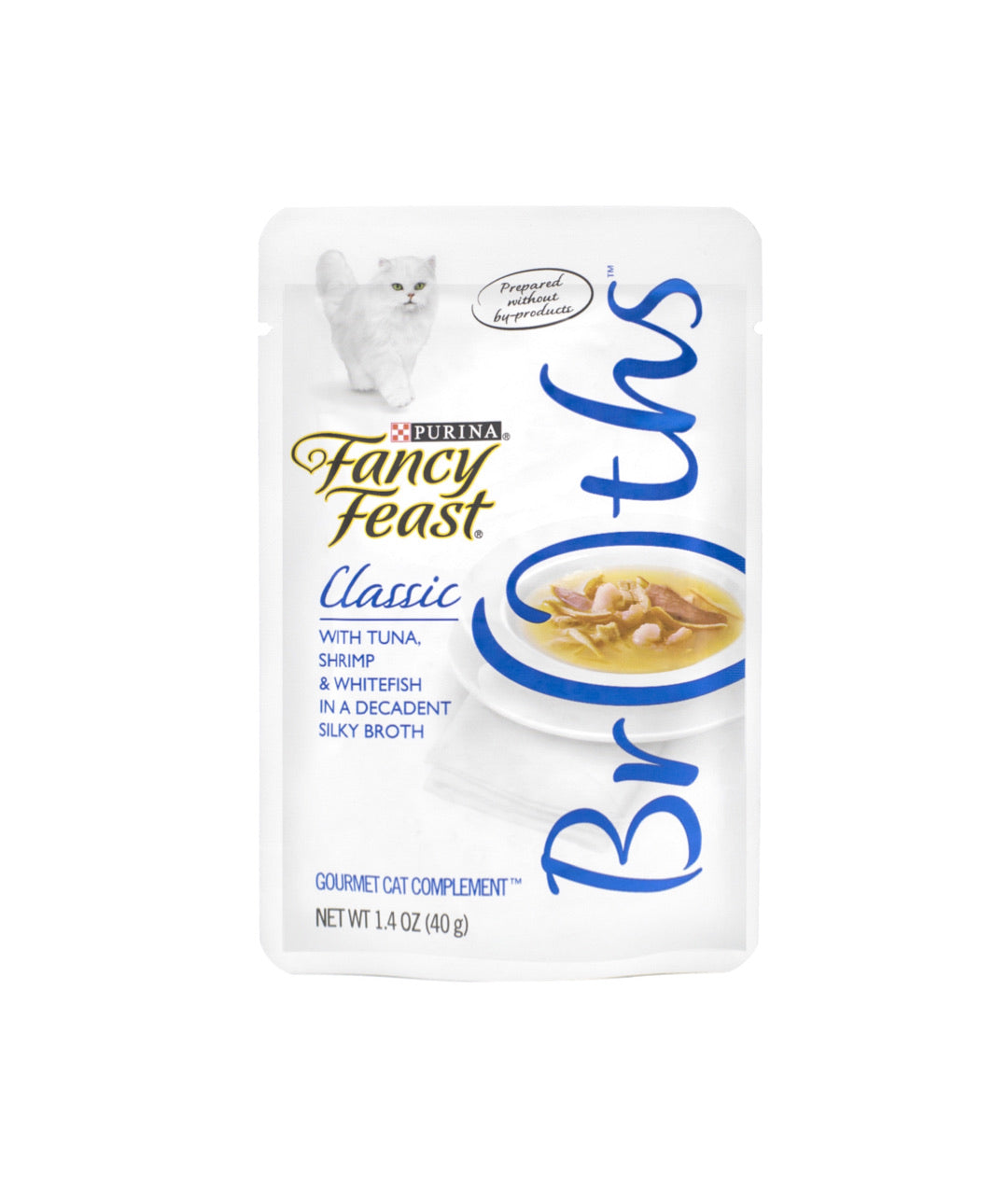 Fancy Feast Classic Broths with Tuna, Shrimp & Whitefish in a Decadent Silky Broth (40g)