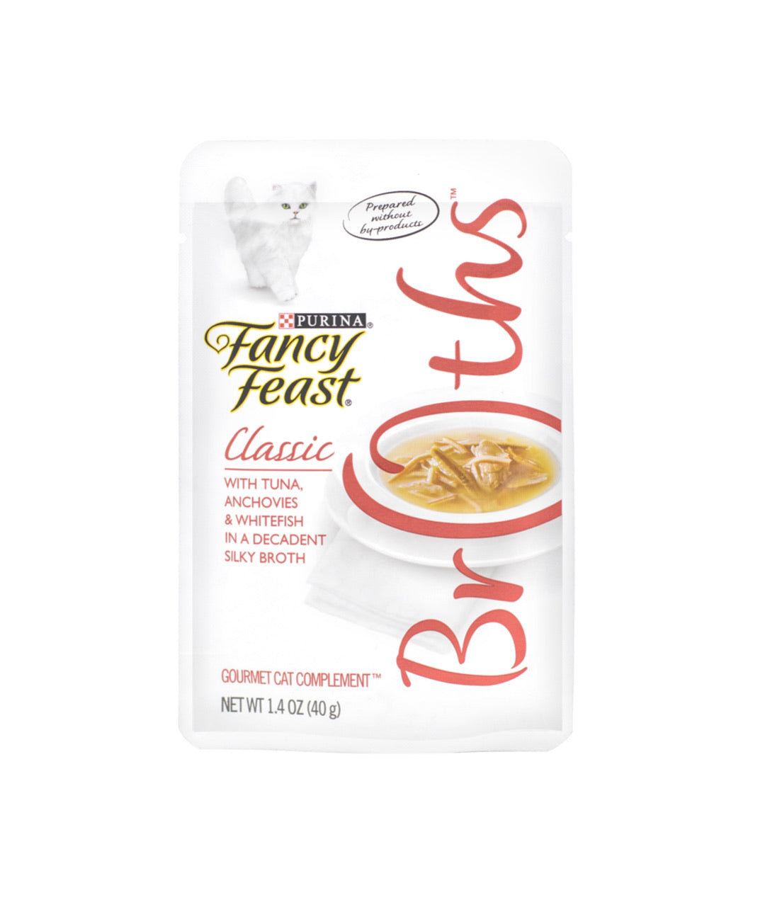 Fancy Feast Classic Broths with Tuna, Anchovies & Whitefish in a Decadent Silky Broth (40g)