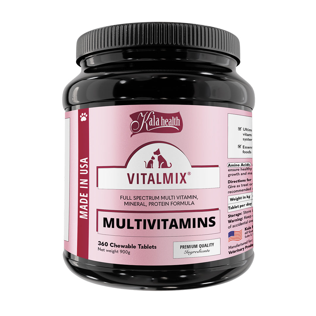 Kala Health® Vitalmix For Dogs Full Spectrum Multi Vitamin, Mineral, Protein Supplement (180 & 360 cts)