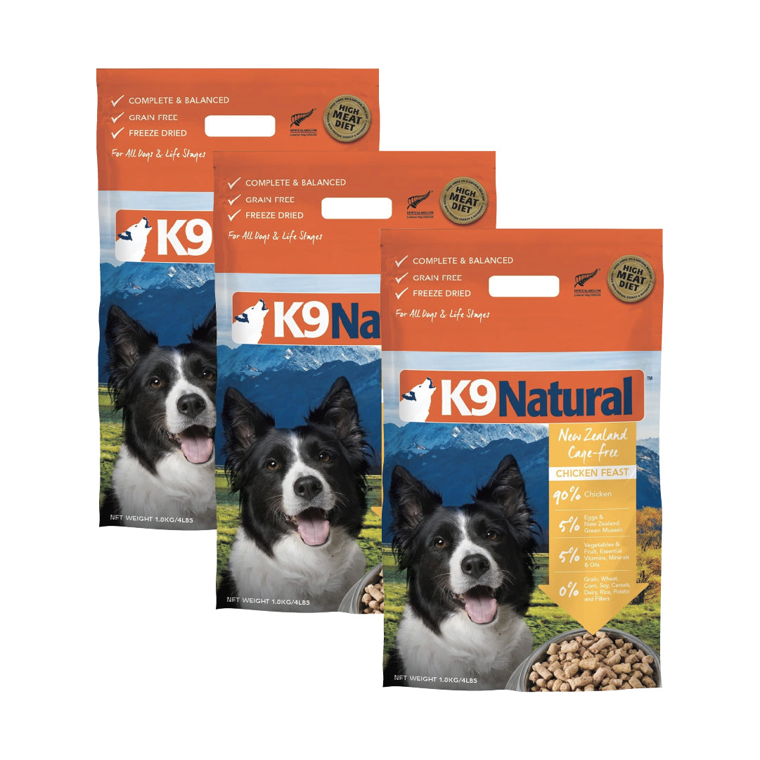 K9 Natural® Freeze-Dried Chicken Feast Dog Food (3 x 1.8 kg) Bundle