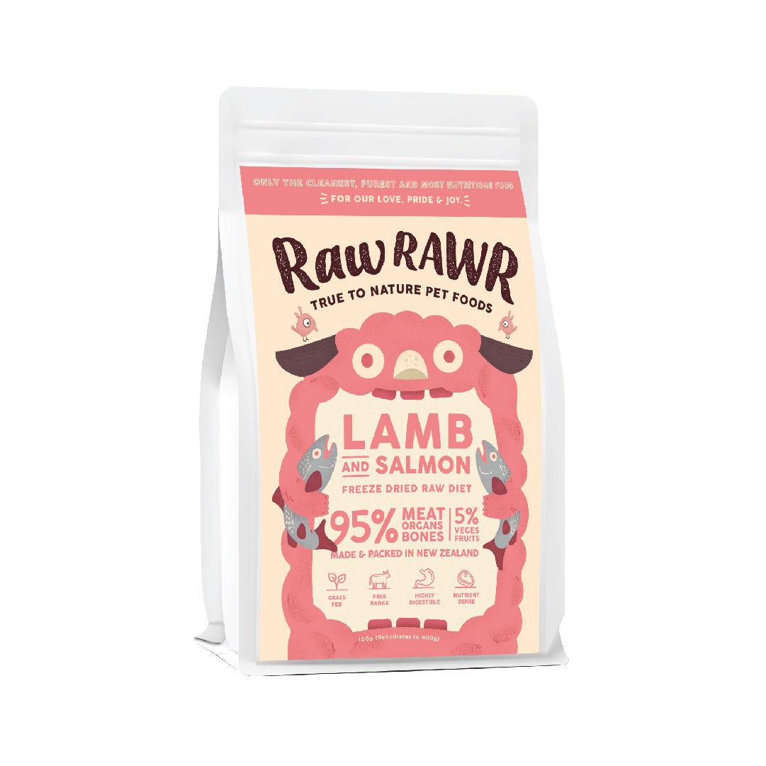 Raw Rawr Balanced Diet Lamb & Salmon Freeze-Dried Raw Cat & Dog Food