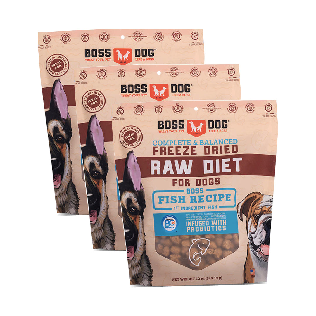 [14% OFF] Boss Dog Freeze-Dried Fish Recipe Dog Food Bundle