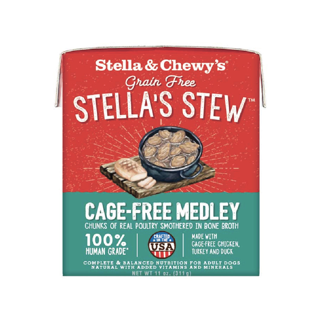Stella & Chewy's Grain-Free Cage-Free Medley (Chicken, Turkey & Duck) Recipe Stew Dog Food (11oz)