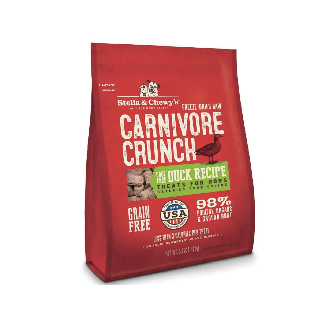 Stella & Chewy’s Carnivore Crunch Cage-Free Duck Freeze-Dried Raw Dog Treats (3.25oz)