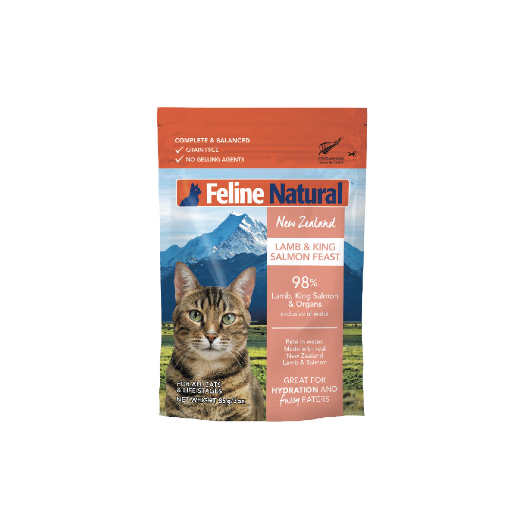 Feline Natural Pouches Lamb & Salmon Cat Food (85g)