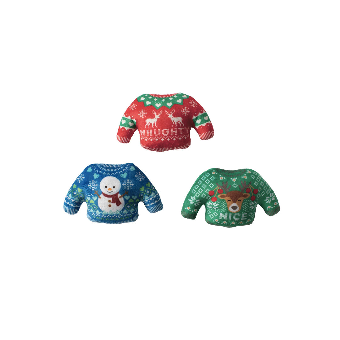 Fringe Studio Mini Snuggle is Real Christmas Sweaters Dog Plush Toy