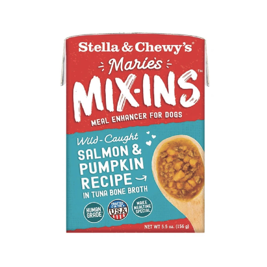 Stella & Chewy’s Marie’s Mix-Ins Salmon & Pumpkin Meal Enhancer Grain-Free Wet Dog Food (5.5oz)