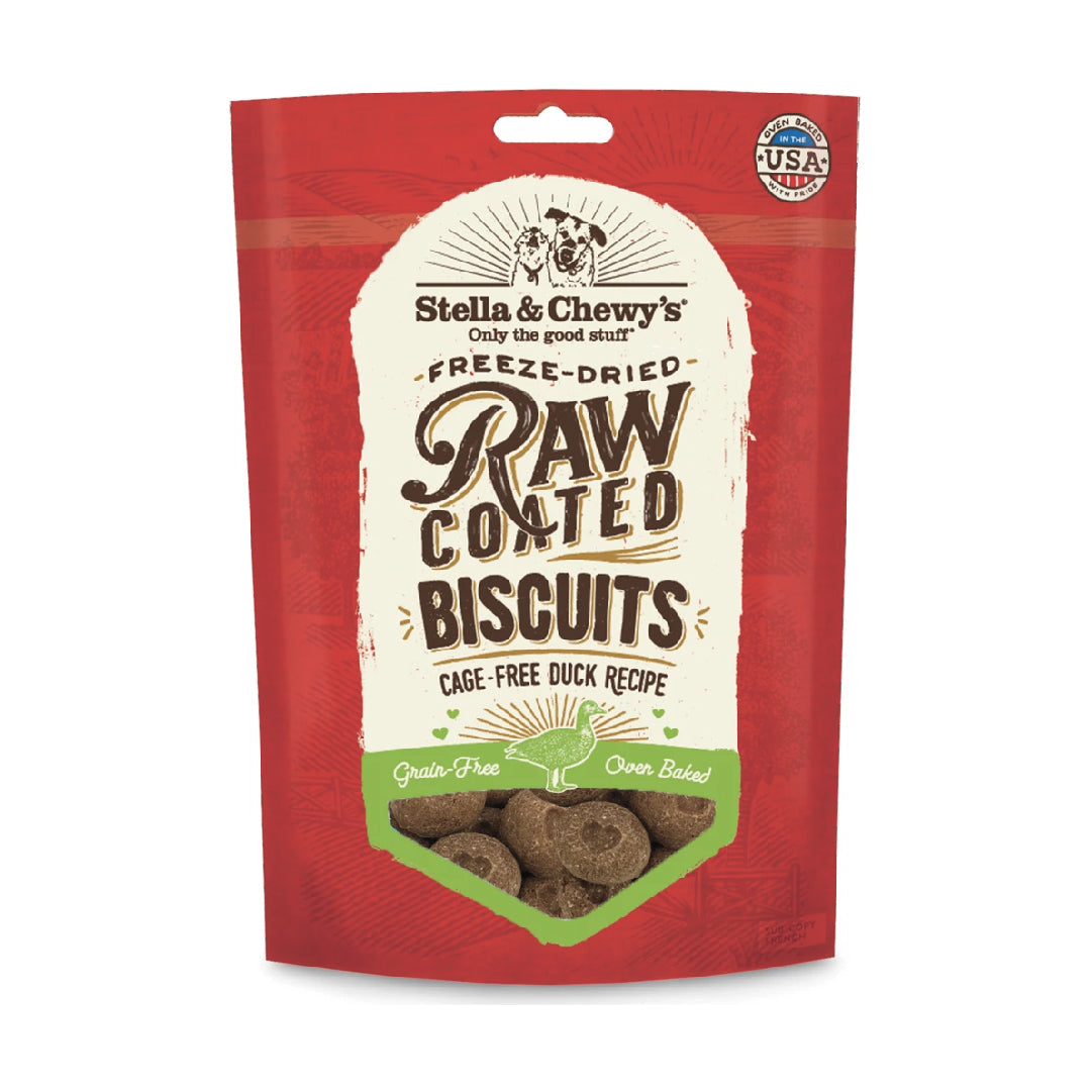 Stella & Chewy’s Raw Coated Biscuits Duck Dog Treats (9oz)
