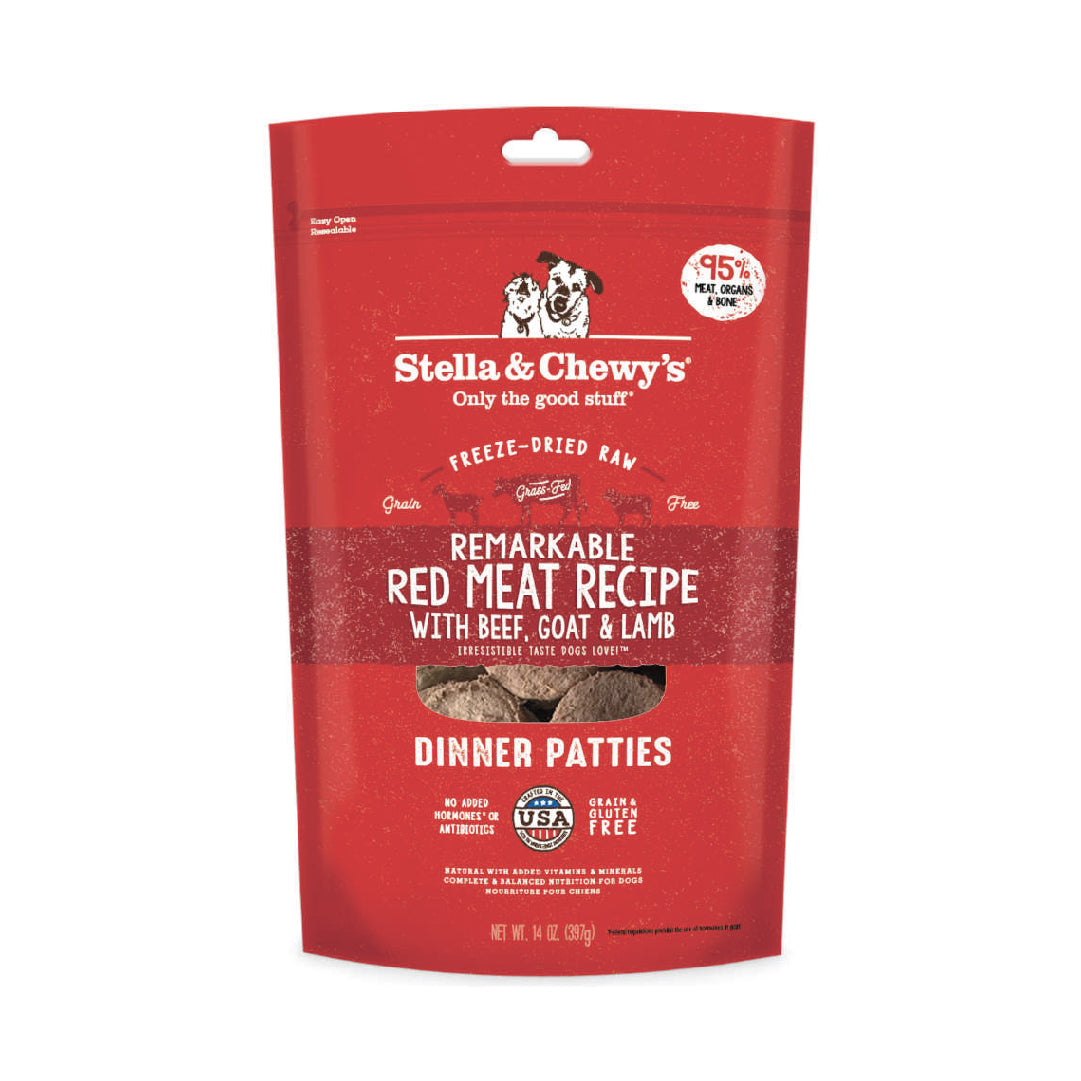 Stella & Chewy’s Remarkable Red Meat (Beef, Goat & Lamb) Dinner Patties Freeze-Dried Dog Food