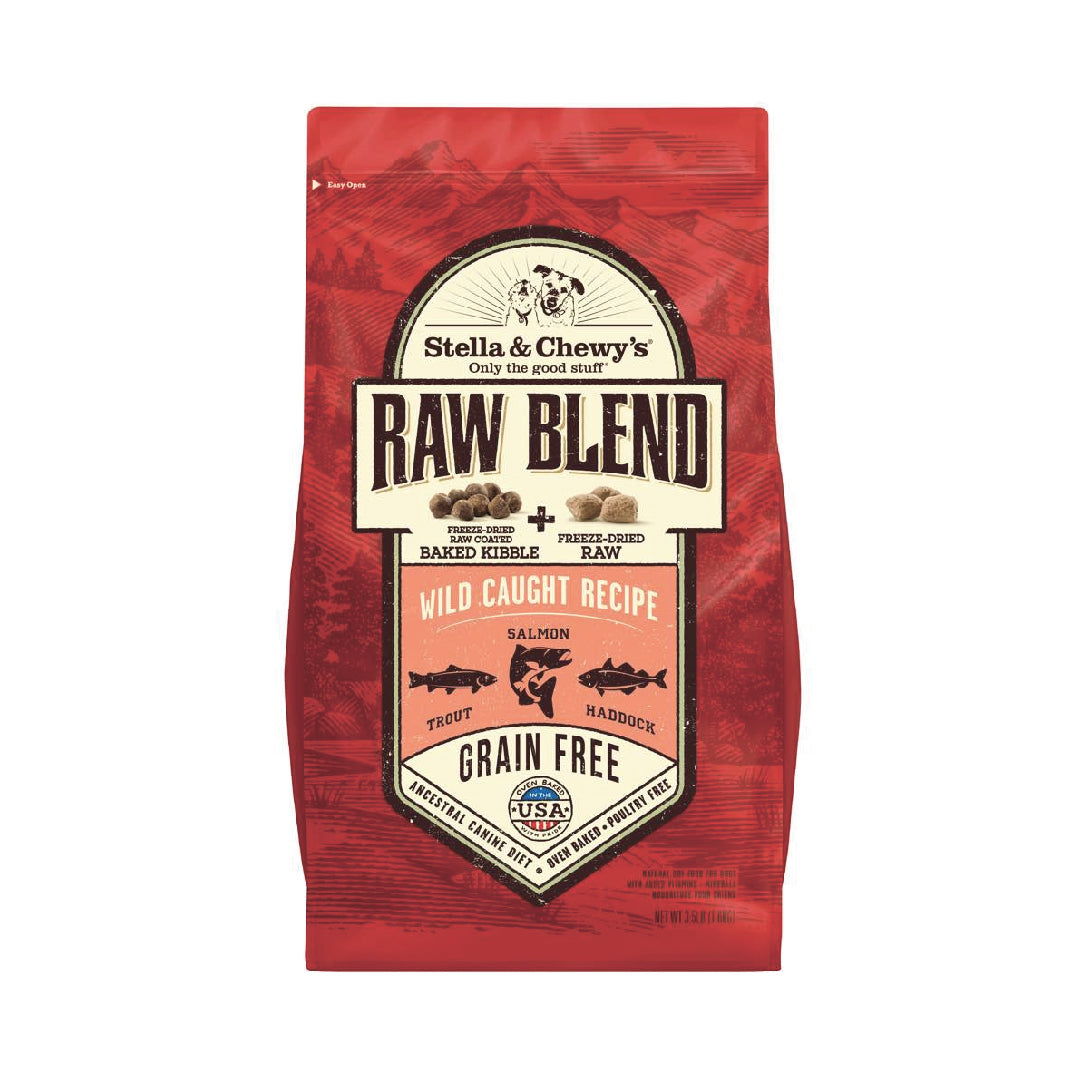 Stella & Chewy’s Raw Blend Wild Caught (Trout, Salmon & Haddock) Grain-Free Dry Dog Food
