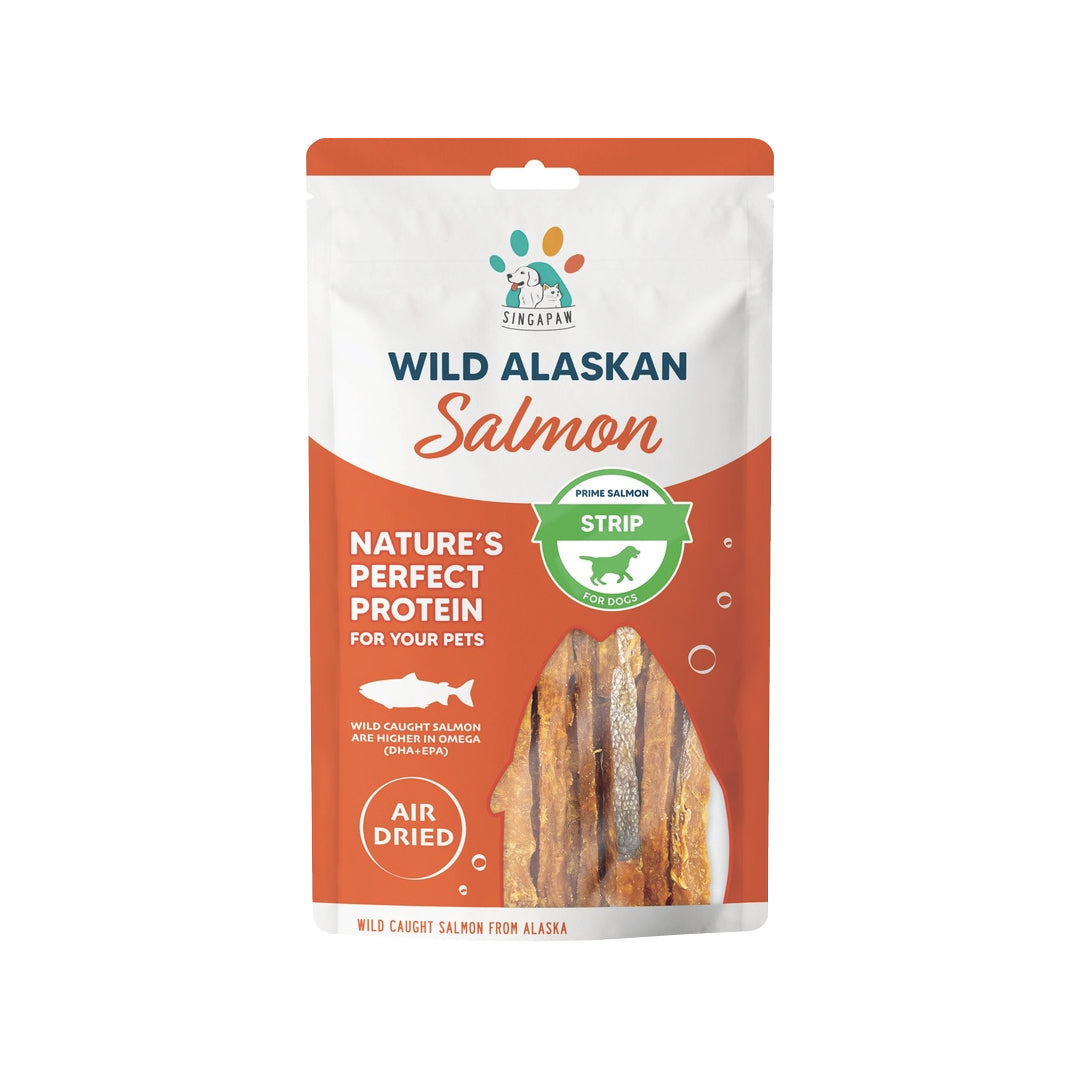 Singapaw Wild Alaskan Prime Salmon Strip Dog Treat (70g)