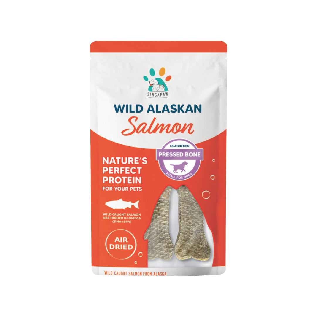 Singapaw Wild Alaskan Salmon Skin Pressed Bone Dog Treat