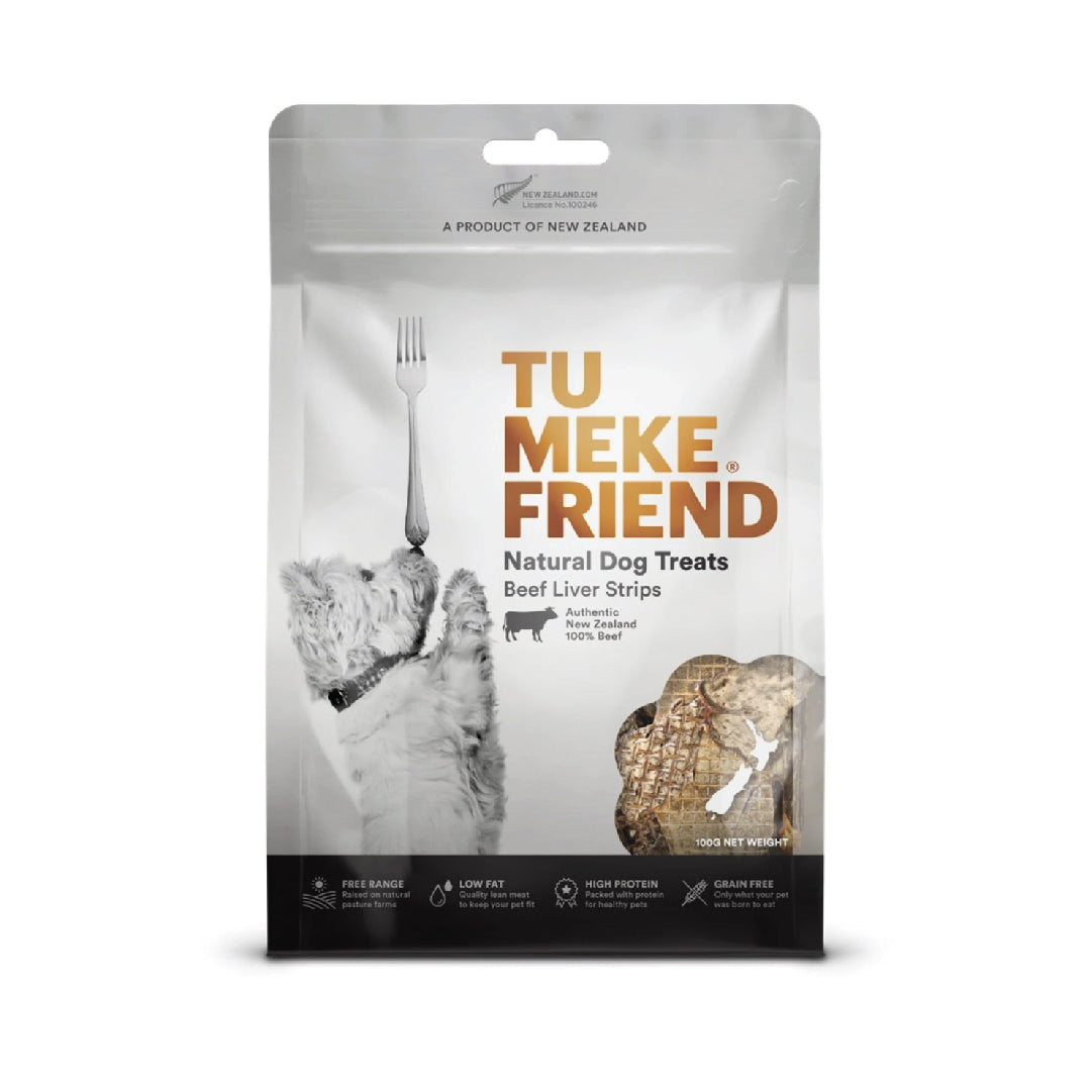 Tu Meke Friend Air Dried Beef Liver Strips Dog Treats (100g)