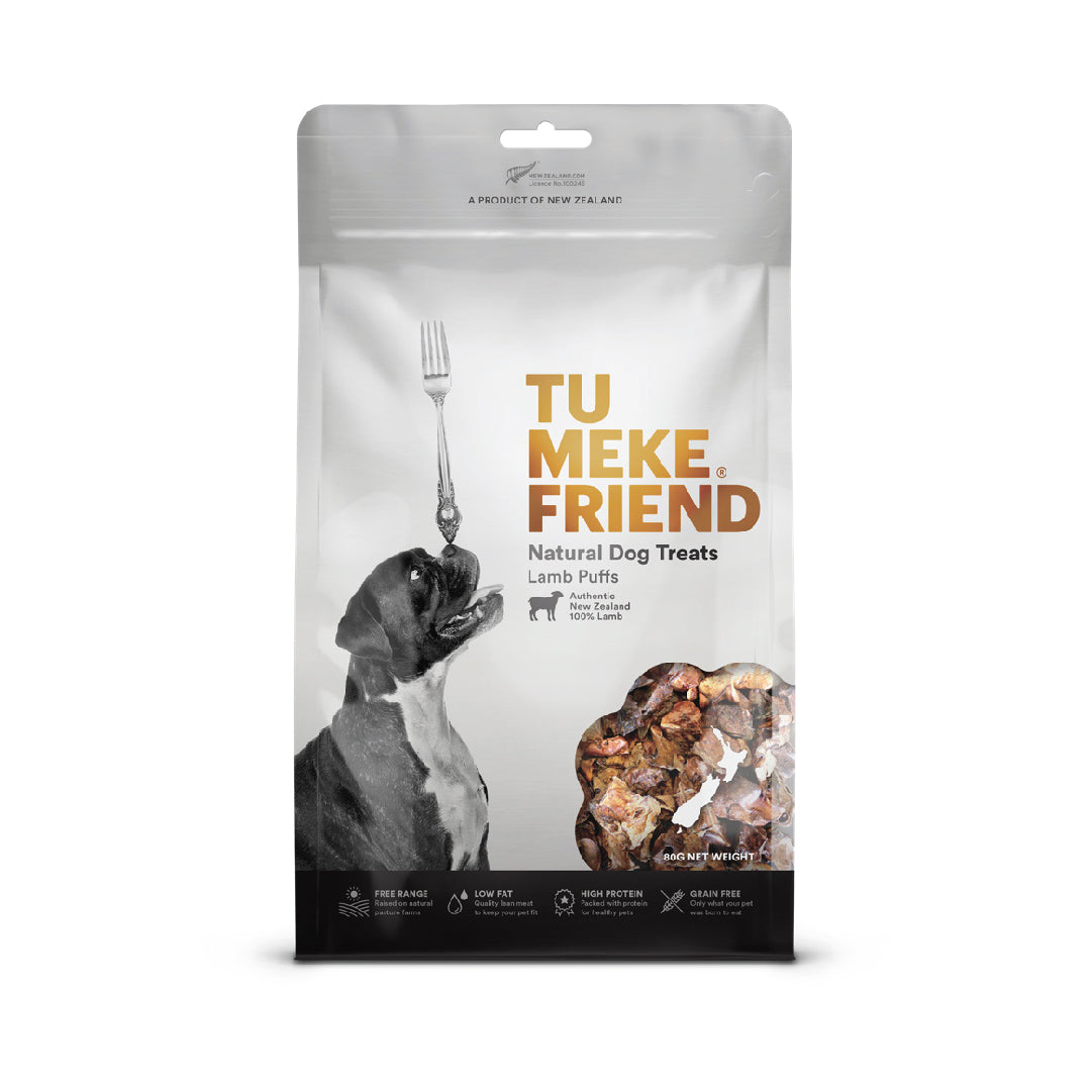 Tu Meke Friend Air Dried Lamb Puffs Dog Treats (80g)