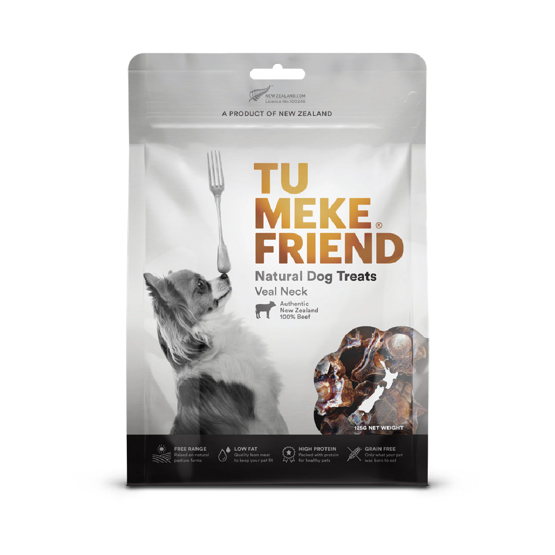 Tu Meke Friend Air Dried Veal Neck Dog Treats (125g)
