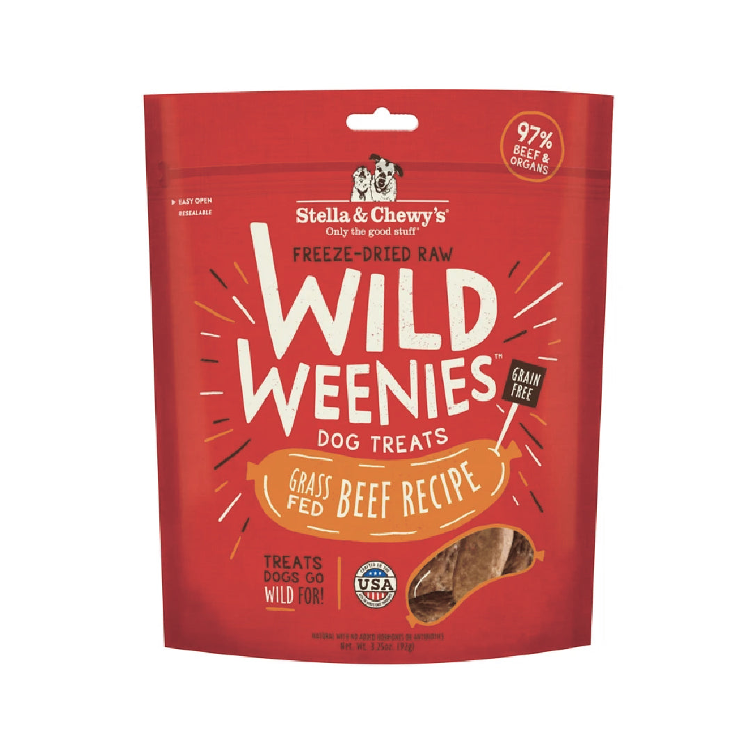 Stella & Chewy’s Wild Weenies Beef Recipe Grain Free Freeze-Dried Raw Dog Treats (3.25oz)